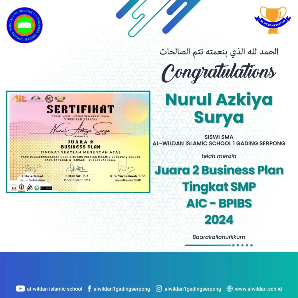 Prestasi Siswa Al-Wildan 1 Gading Serpong