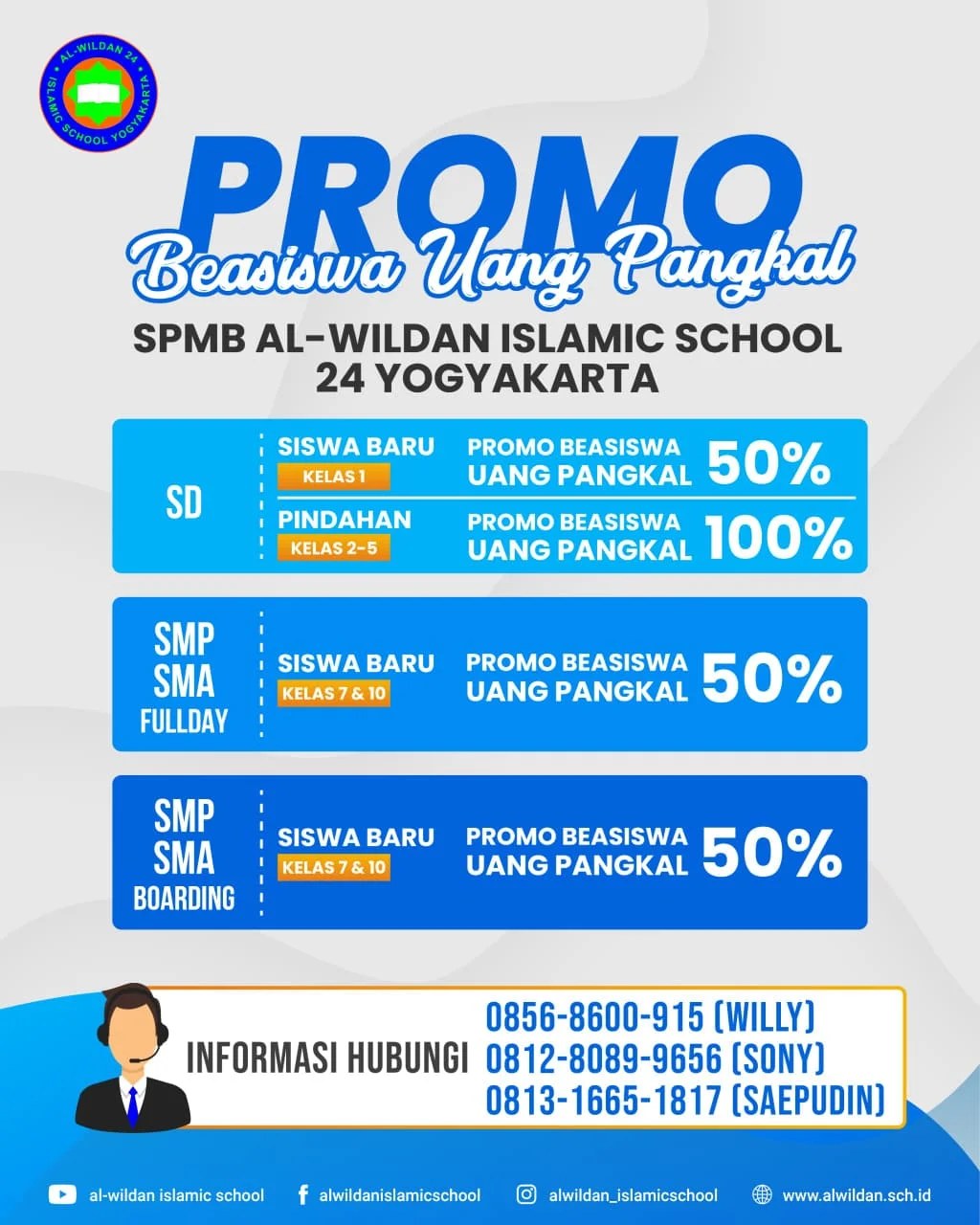 Promo Potongan Uang Pangkal AL-WILDAN 24 Yogyakarta