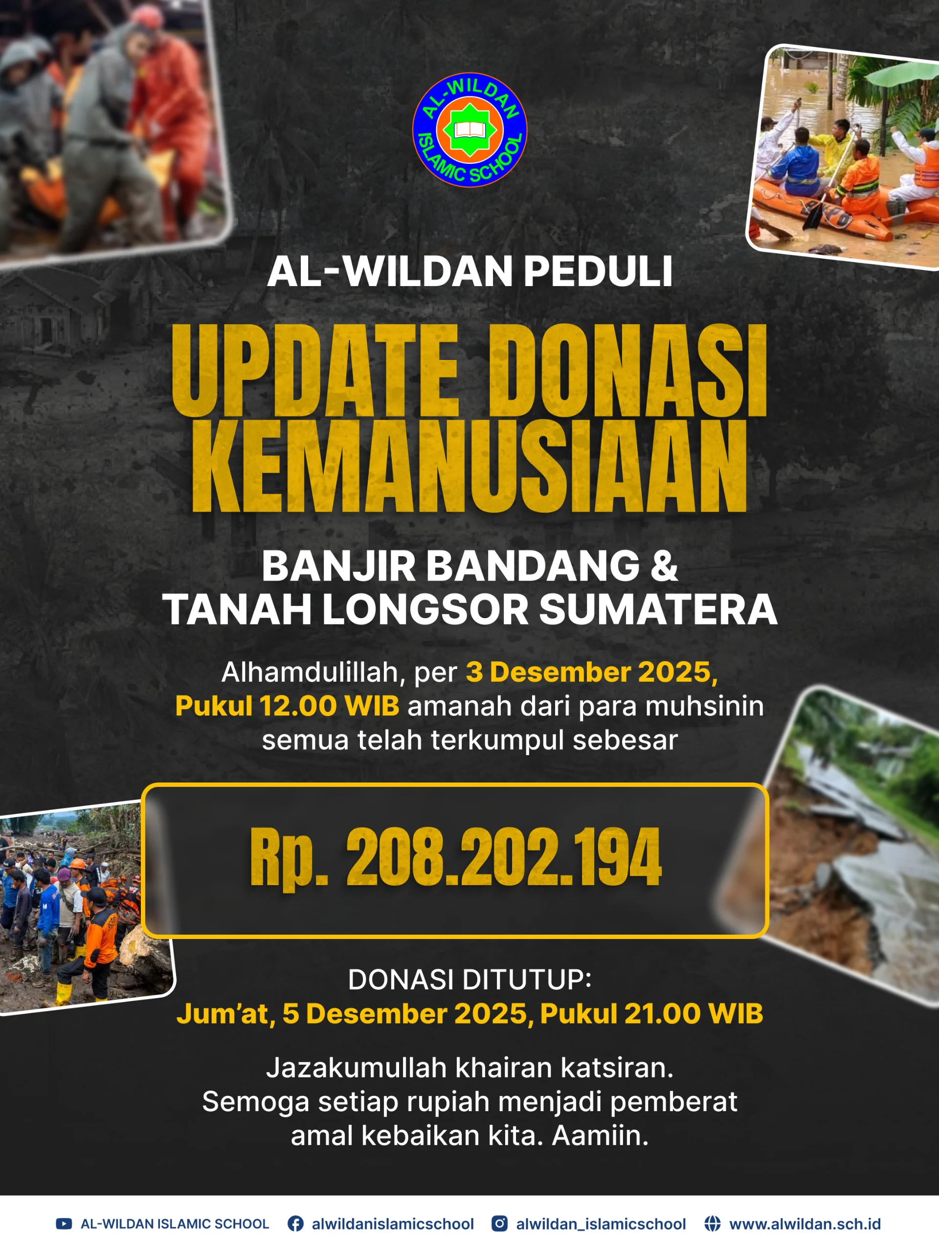 Penyaluran Donasi Tahap 3 AL-WILDAN ISLAMIC SCHOOL untuk Korban Bencana di Sumatera Barat