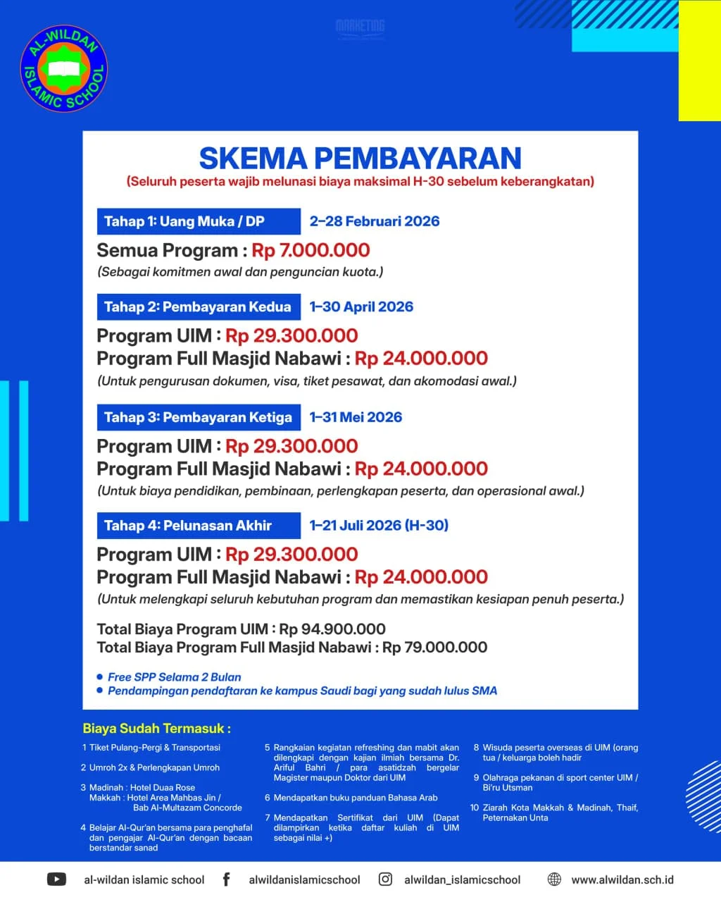 Program Overseas AL-WILDAN ISLAMIC SCHOOL Batch 6 Ikhwan 2026 - Pendaftaran Telah Dibuka!